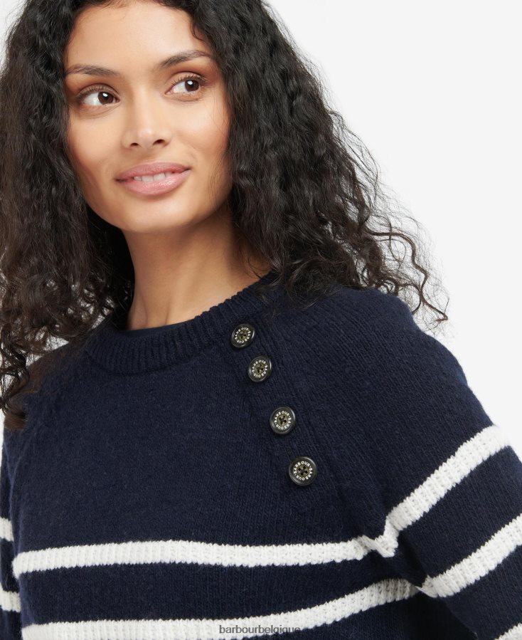 vêtements Barbour pull en maille belmount marine femmes T2L6ZP1973