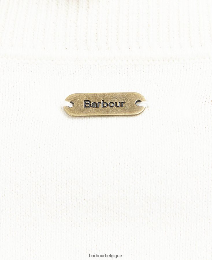 vêtements Barbour pull en maille chinée blanc cassé femmes T2L6ZP1925