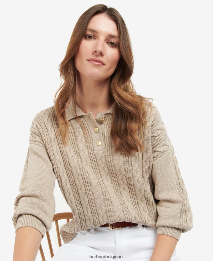 vêtements Barbour pull en maille de genévrier sable clair femmes T2L6ZP1912