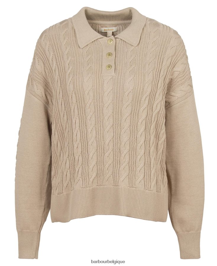 vêtements Barbour pull en maille de genévrier sable clair femmes T2L6ZP1912