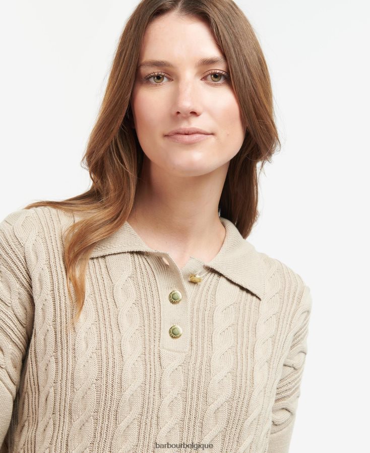 vêtements Barbour pull en maille de genévrier sable clair femmes T2L6ZP1912