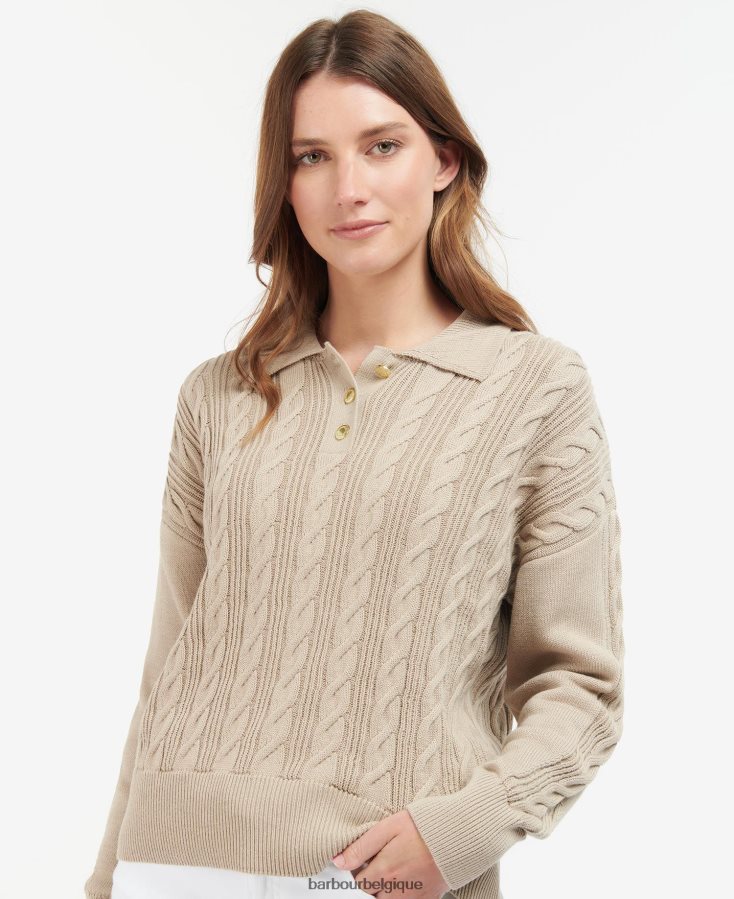 vêtements Barbour pull en maille de genévrier sable clair femmes T2L6ZP1912