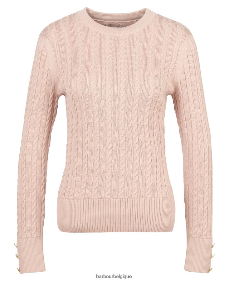 vêtements Barbour pull en maille fieldrose poussière de rose femmes T2L6ZP1919