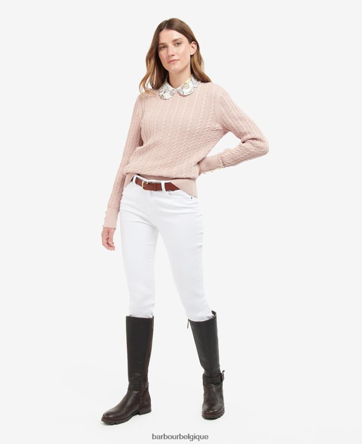 vêtements Barbour pull en maille fieldrose poussière de rose femmes T2L6ZP1919