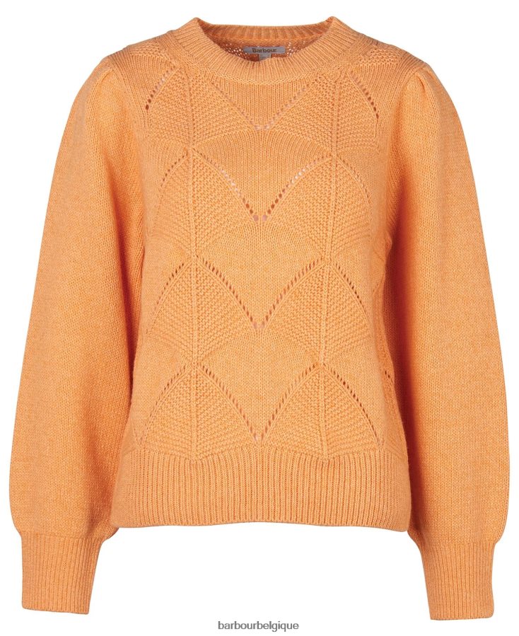 vêtements Barbour pull en maille leilani papaye femmes T2L6ZP1940