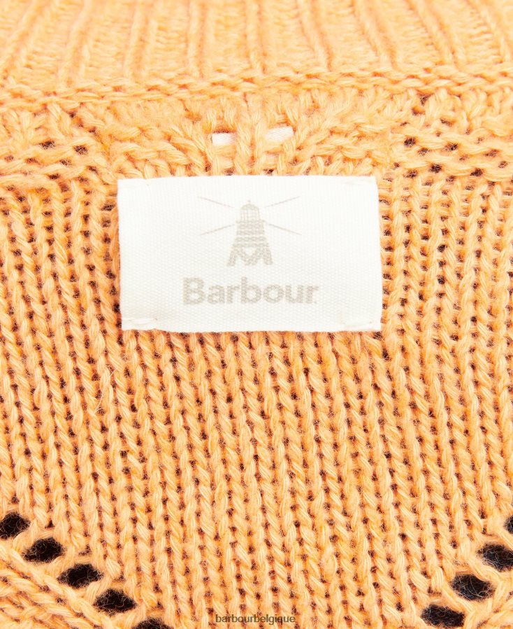 vêtements Barbour pull en maille leilani papaye femmes T2L6ZP1940