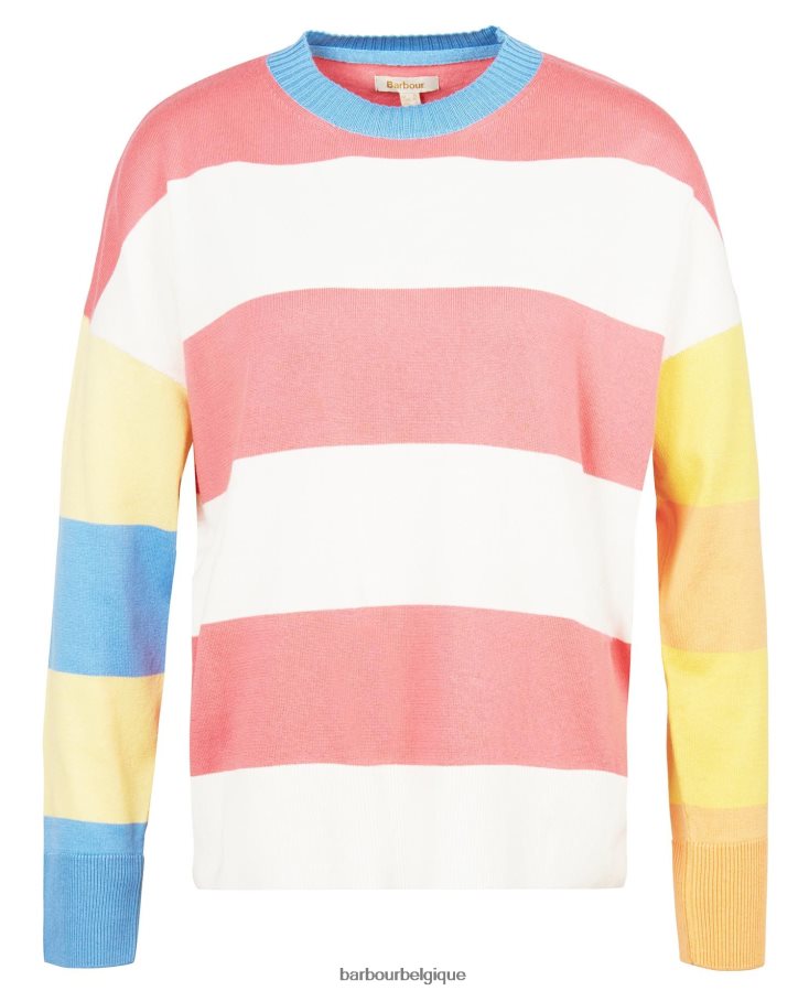 vêtements Barbour pull en maille à rayures bradley nuage femmes T2L6ZP1947