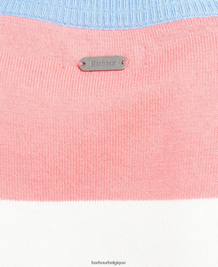 vêtements Barbour pull en maille à rayures bradley nuage femmes T2L6ZP1947