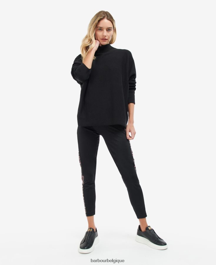 vêtements Barbour pull en maille roland noir classique femmes T2L6ZP1952