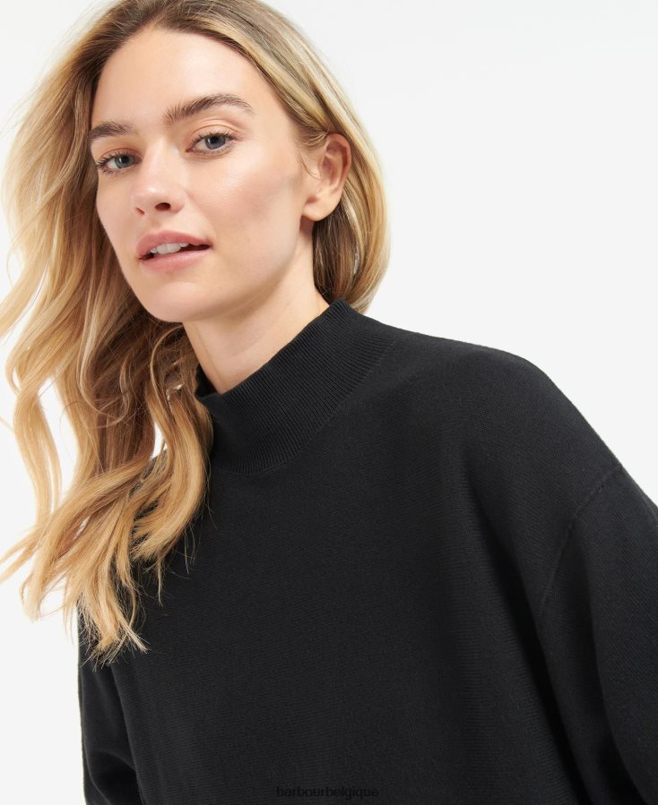 vêtements Barbour pull en maille roland noir classique femmes T2L6ZP1952