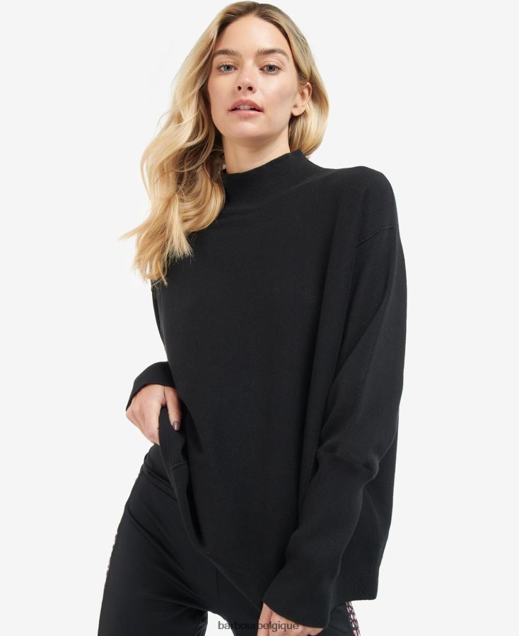 vêtements Barbour pull en maille roland noir classique femmes T2L6ZP1952