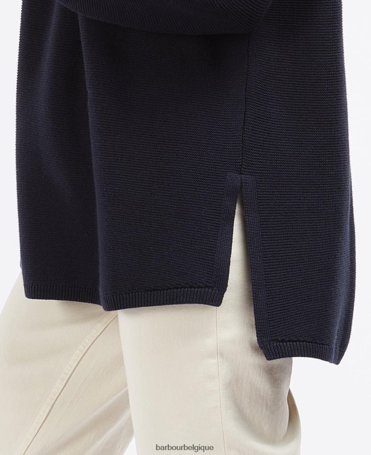 vêtements Barbour pull marinière en maille huître femmes T2L6ZP1917