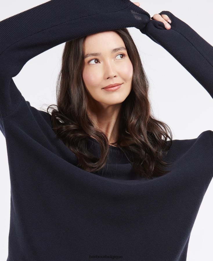 vêtements Barbour pull marinière en maille huître femmes T2L6ZP1917