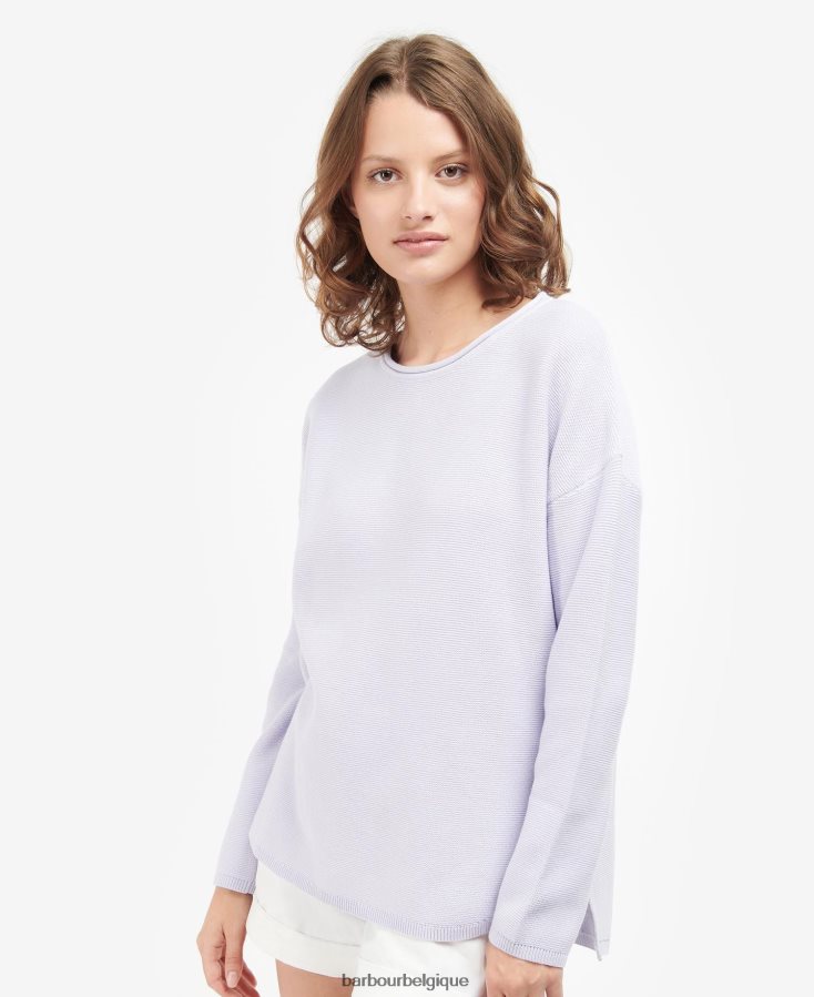 vêtements Barbour pull marinière en maille lavande femmes T2L6ZP1921