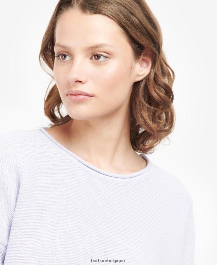 vêtements Barbour pull marinière en maille lavande femmes T2L6ZP1921