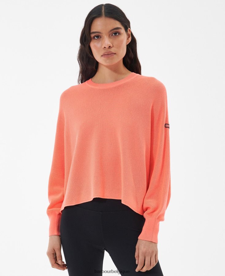 vêtements Barbour pull sanderson corail atomique femmes T2L6ZP1944