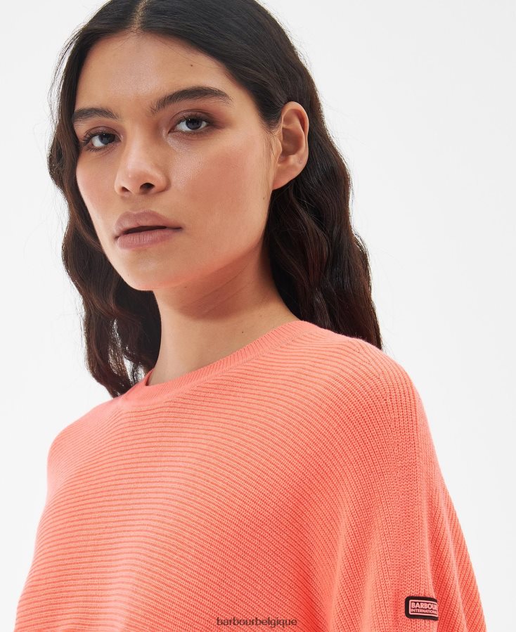 vêtements Barbour pull sanderson corail atomique femmes T2L6ZP1944