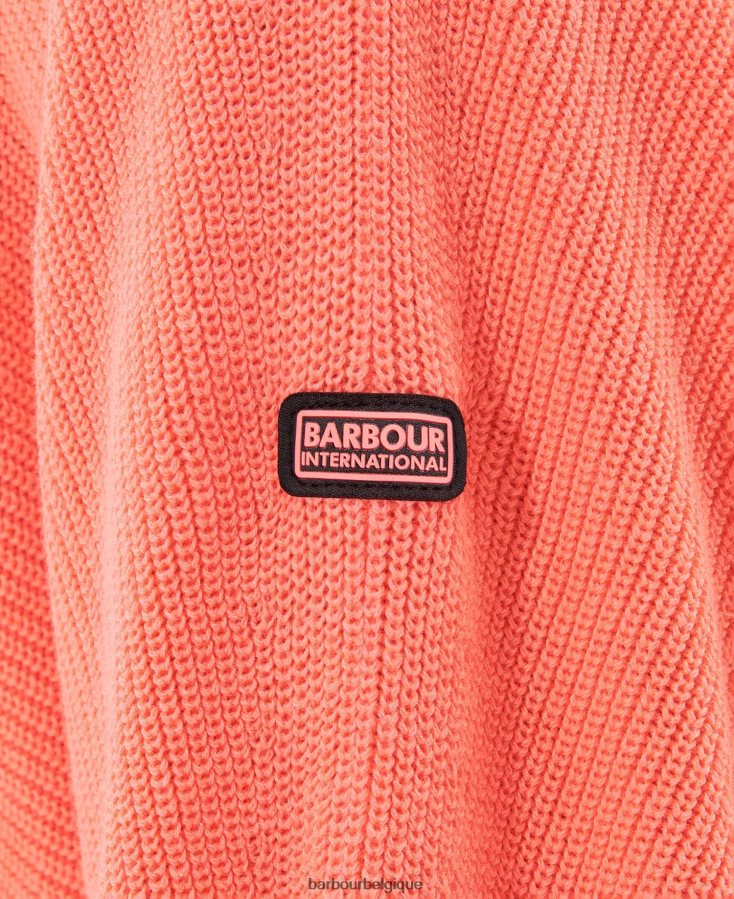vêtements Barbour pull sanderson corail atomique femmes T2L6ZP1944