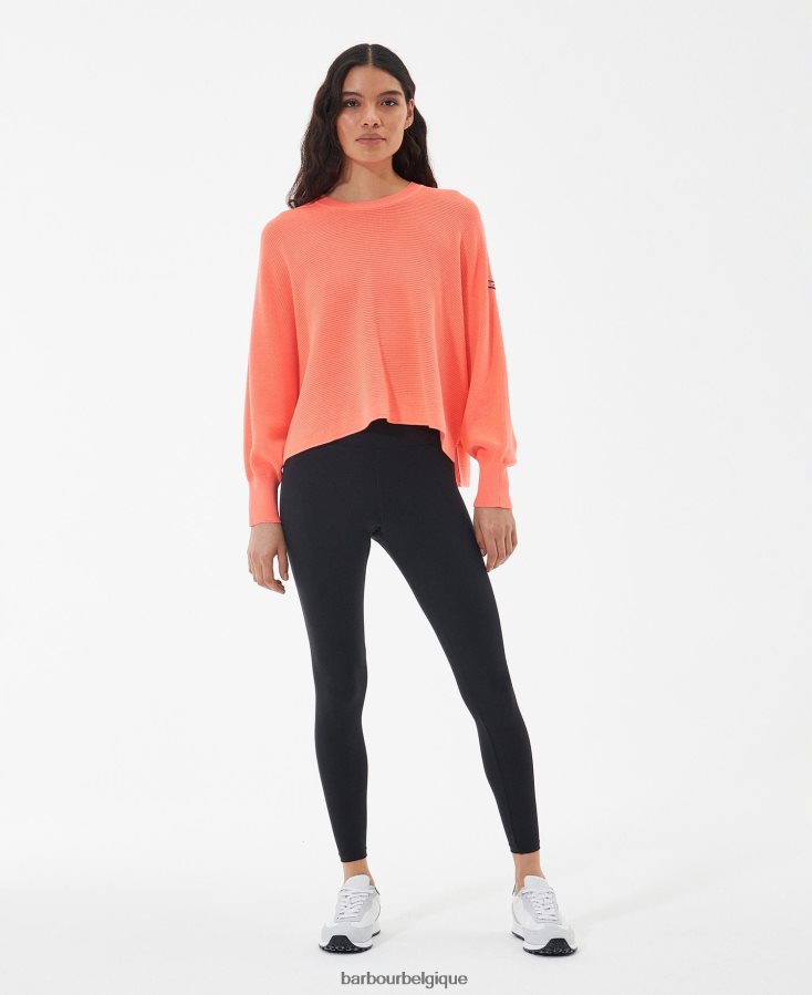 vêtements Barbour pull sanderson corail atomique femmes T2L6ZP1944