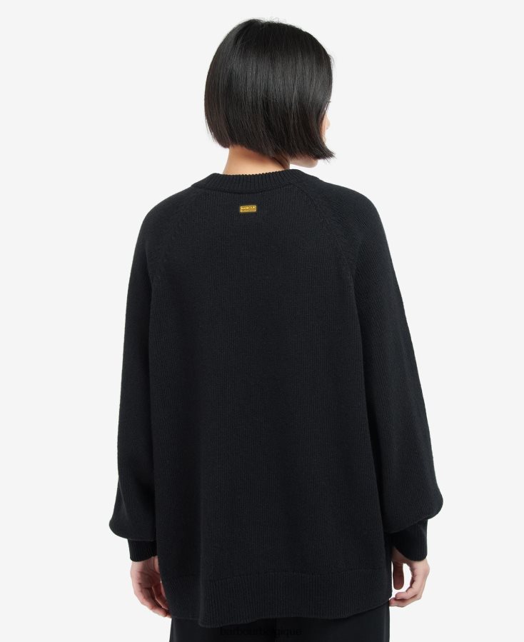 vêtements Barbour tricot de coup de circuit noir femmes T2L6ZP1985