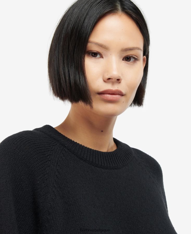 vêtements Barbour tricot de coup de circuit noir femmes T2L6ZP1985