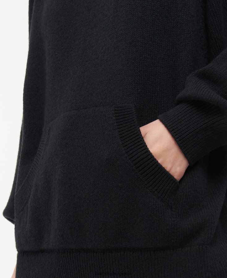 vêtements Barbour tricot de coup de circuit noir femmes T2L6ZP1985