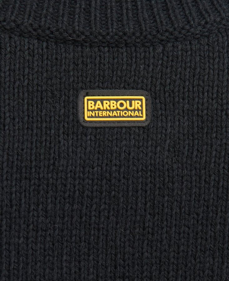 vêtements Barbour tricot de coup de circuit noir femmes T2L6ZP1985