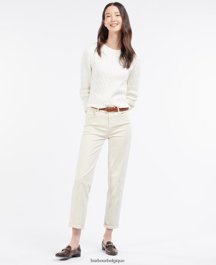 vêtements Barbour tricot de hampton blanc cassé femmes T2L6ZP1953
