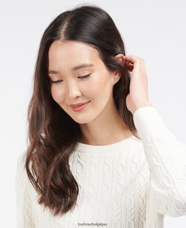 vêtements Barbour tricot de hampton blanc cassé femmes T2L6ZP1953