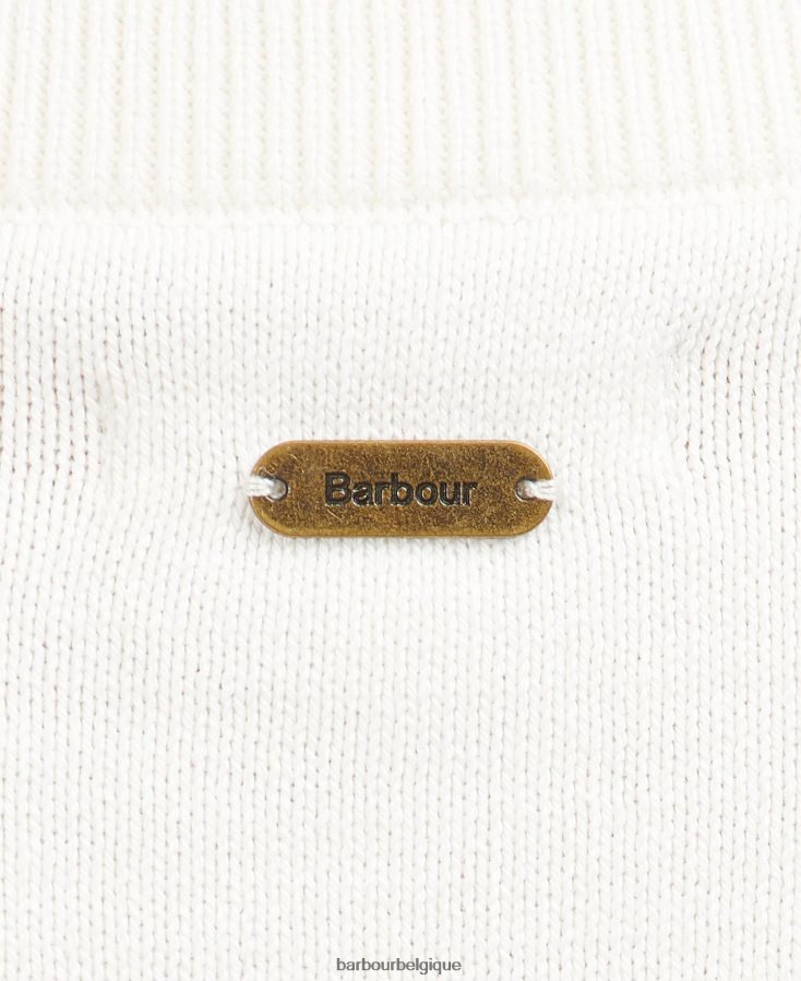 vêtements Barbour tricot de hampton blanc cassé femmes T2L6ZP1953