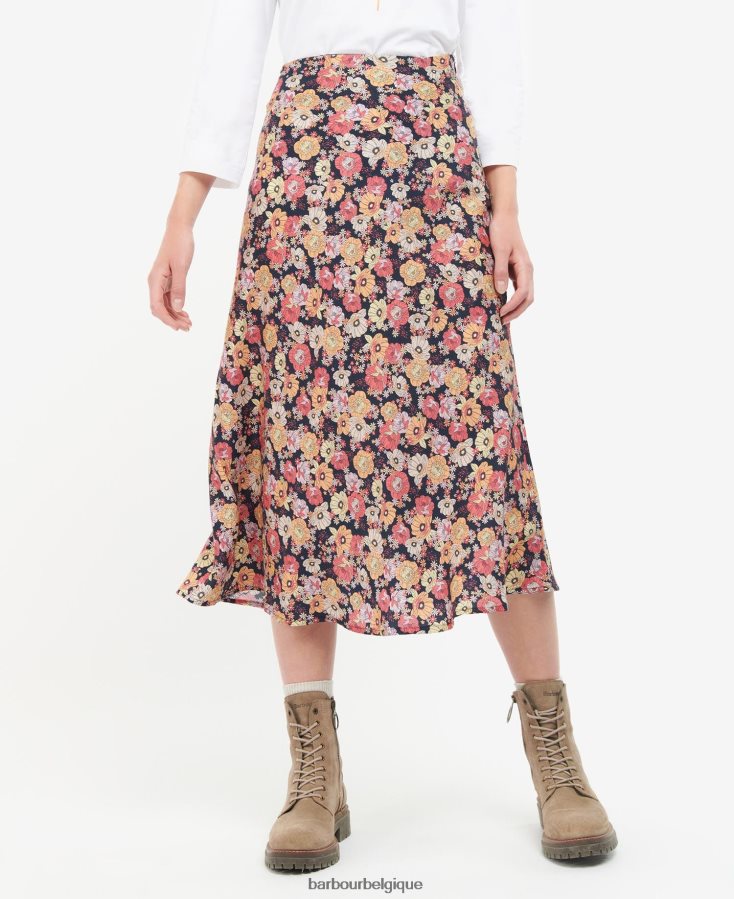 vêtements Barbour jupe coraline fleuri marine femmes T2L6ZP1827