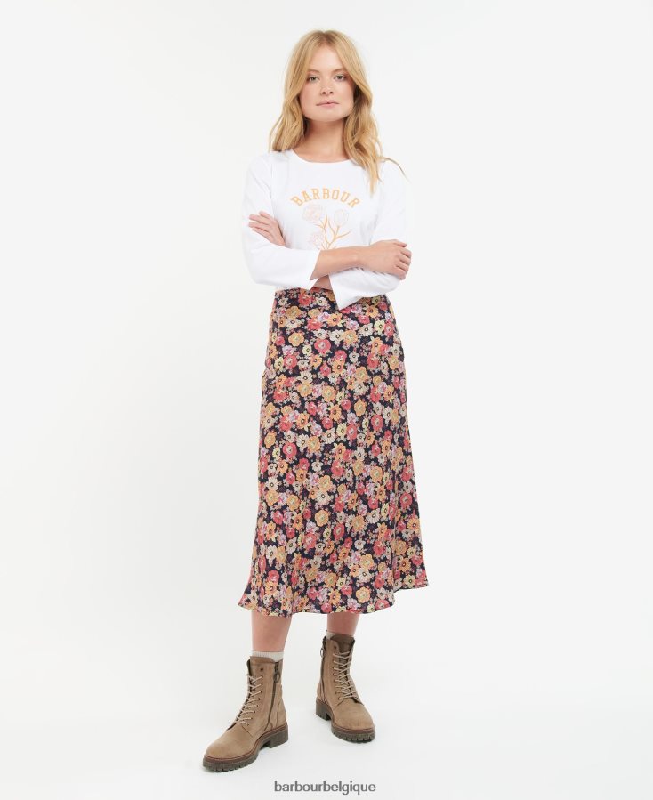 vêtements Barbour jupe coraline fleuri marine femmes T2L6ZP1827