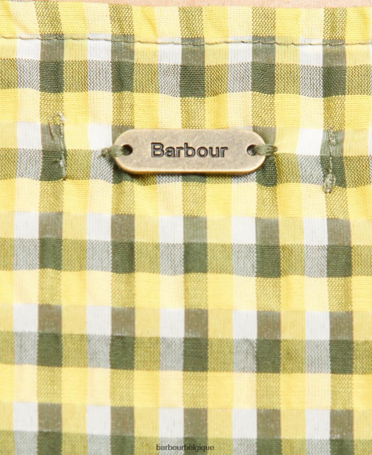 vêtements Barbour robe addison chèque jaune lever du soleil femmes T2L6ZP1883