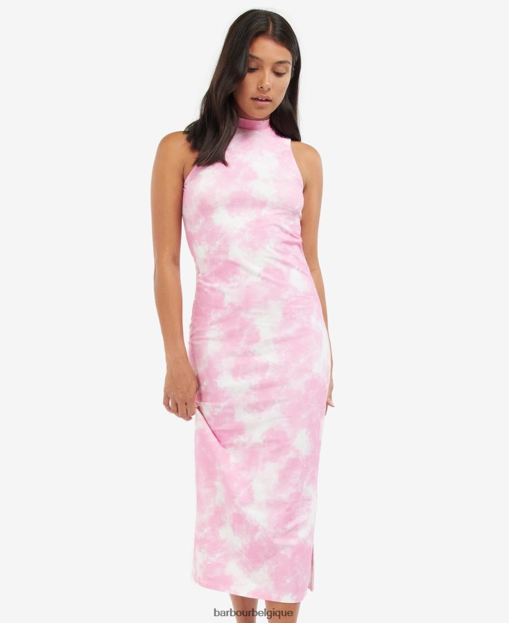 vêtements Barbour robe chinetti écraser rose multi femmes T2L6ZP1894