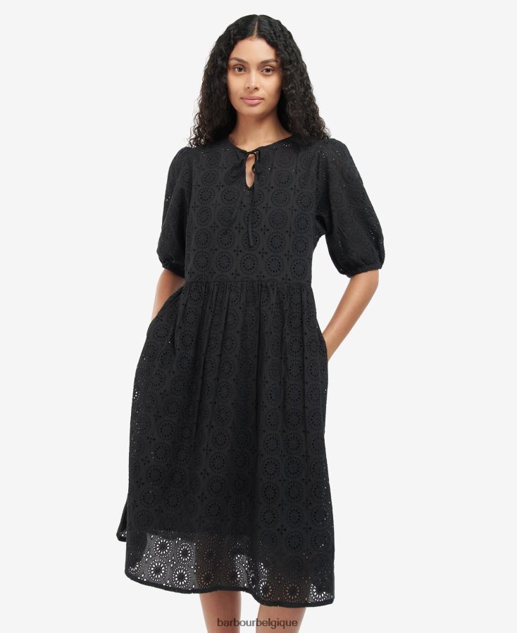 vêtements Barbour robe christie noir femmes T2L6ZP1899
