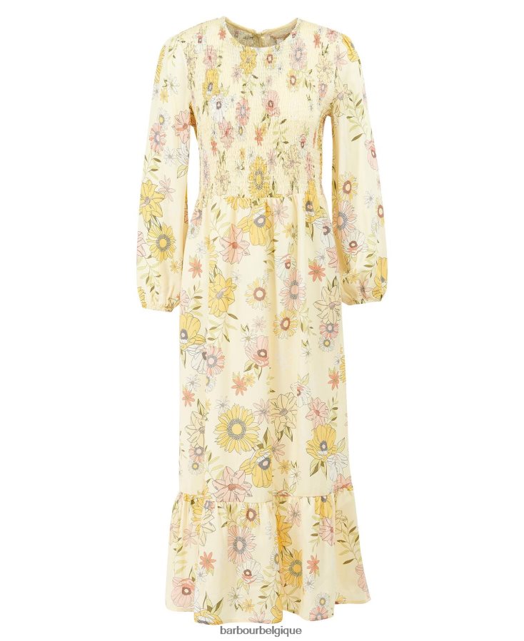 vêtements Barbour robe coraline tournesol multi lumière femmes T2L6ZP1840