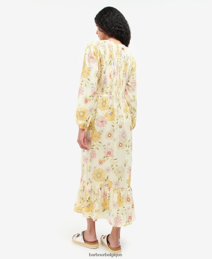 vêtements Barbour robe coraline tournesol multi lumière femmes T2L6ZP1840