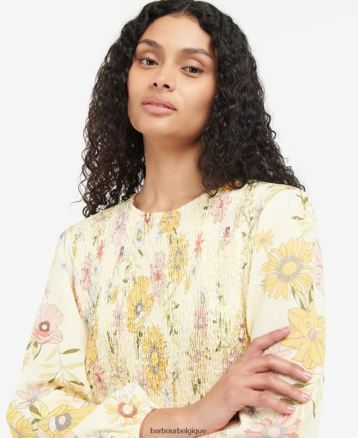 vêtements Barbour robe coraline tournesol multi lumière femmes T2L6ZP1840