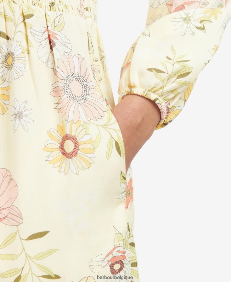 vêtements Barbour robe coraline tournesol multi lumière femmes T2L6ZP1840