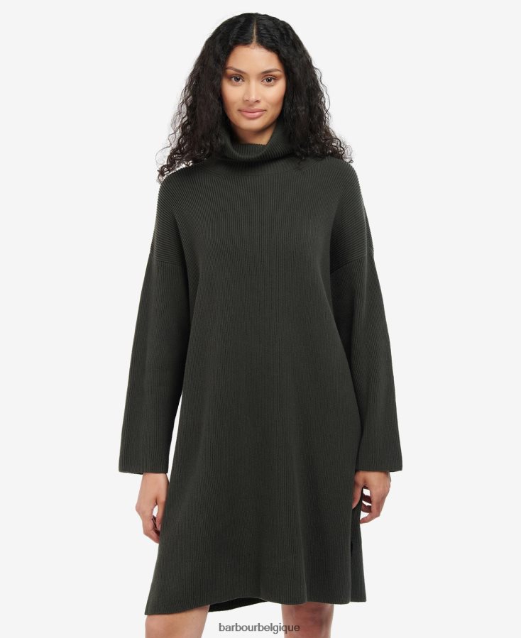 vêtements Barbour robe de point olive femmes T2L6ZP1877