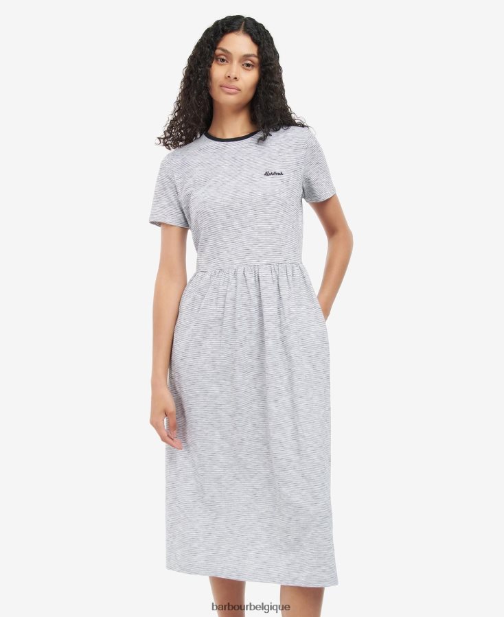 vêtements Barbour robe ellewood noir blanc femmes T2L6ZP1832