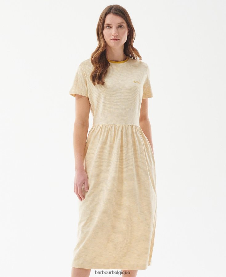 vêtements Barbour robe ellewood olive/blanc femmes T2L6ZP1831
