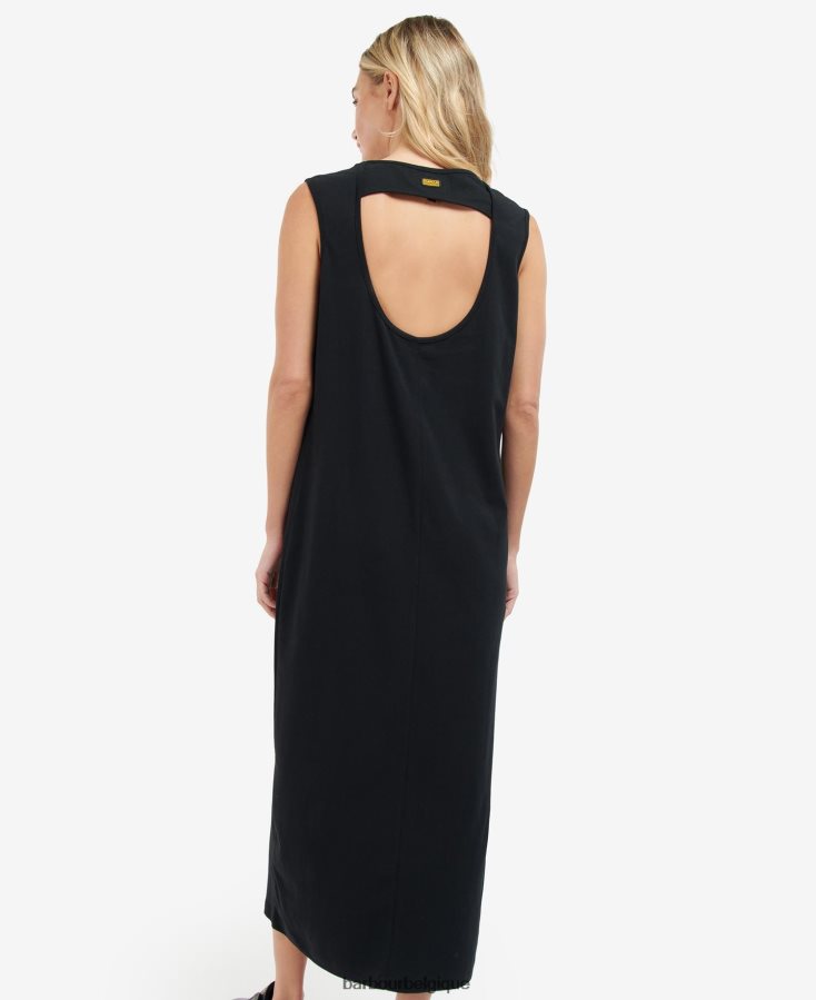 vêtements Barbour robe en jersey pleine longueur noir classique femmes T2L6ZP1873