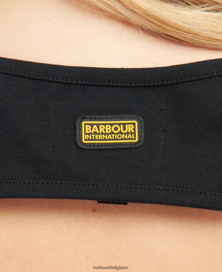 vêtements Barbour robe en jersey pleine longueur noir classique femmes T2L6ZP1873