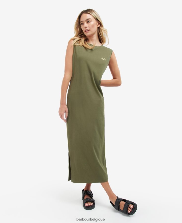 vêtements Barbour robe en jersey pleine longueur noir classique femmes T2L6ZP1881