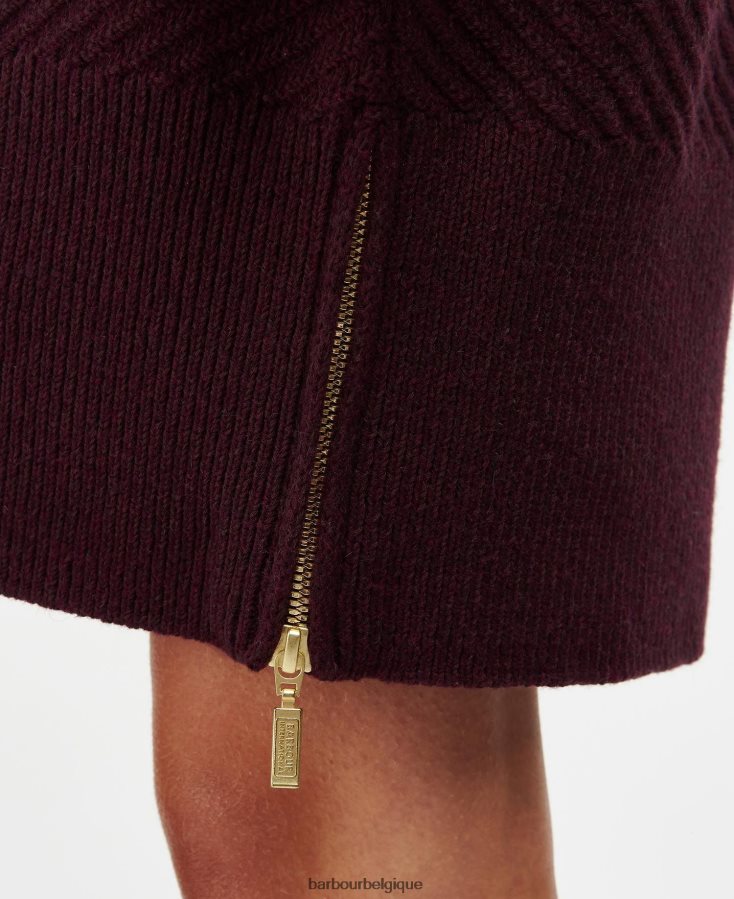 vêtements Barbour robe en maille clarremont cerise noire femmes T2L6ZP1882