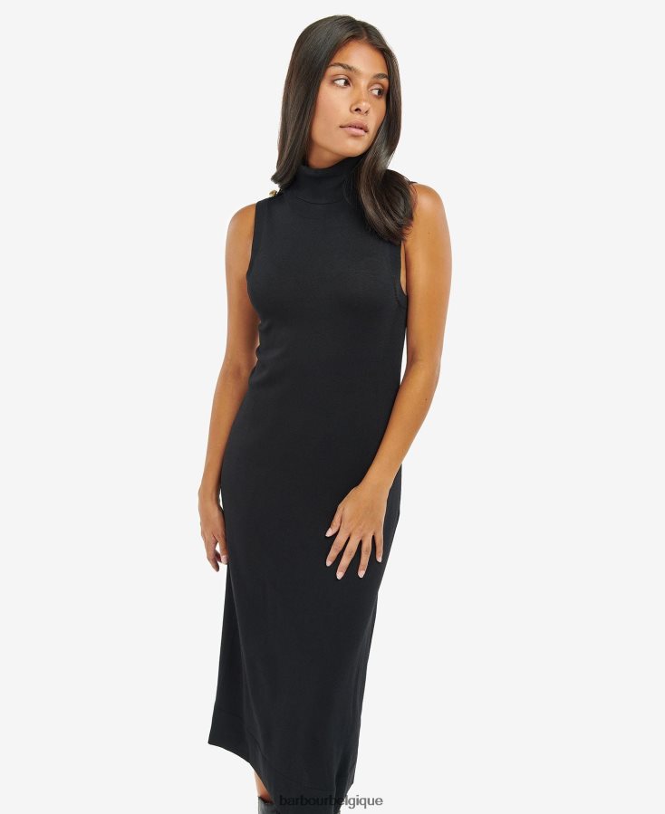 vêtements Barbour robe en maille rosbern noir classique femmes T2L6ZP1880