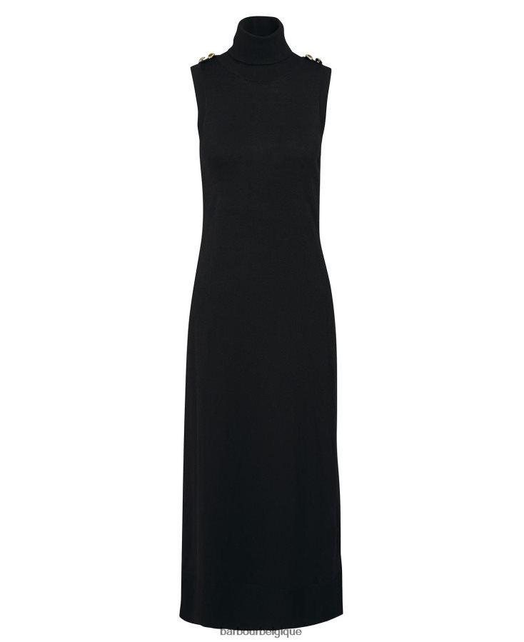 vêtements Barbour robe en maille rosbern noir classique femmes T2L6ZP1880