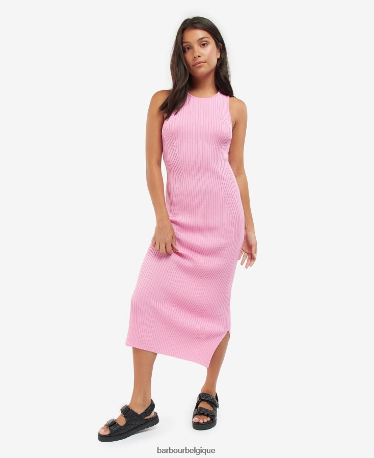 vêtements Barbour robe en maille silvestro béguin rose femmes T2L6ZP1867