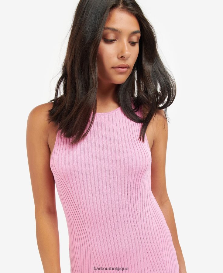 vêtements Barbour robe en maille silvestro béguin rose femmes T2L6ZP1867